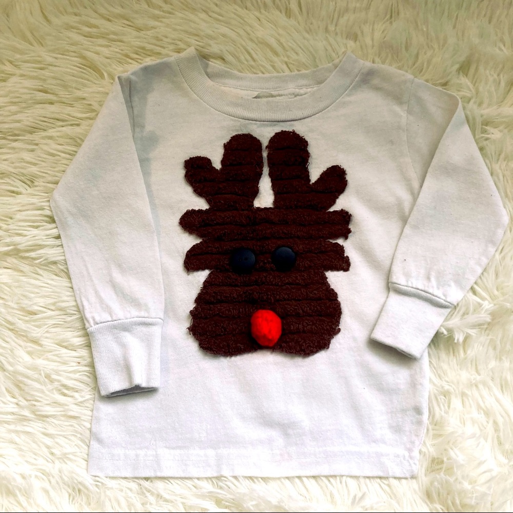 UGLY CHRISTMAS SWEATER! 
Puffed out Reindeer knit sweater